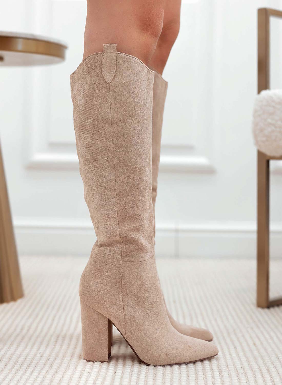 CASSIA - Botas vaqueras beige 