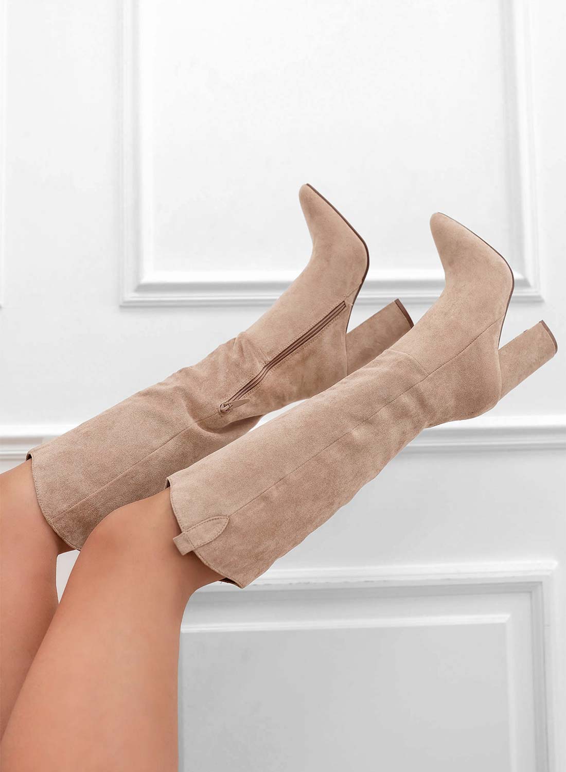 CASSIA - Botas vaqueras beige 