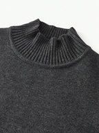 Conjunto de dos piezas de punto premium: jersey de cuello alto y pantalón ancho 