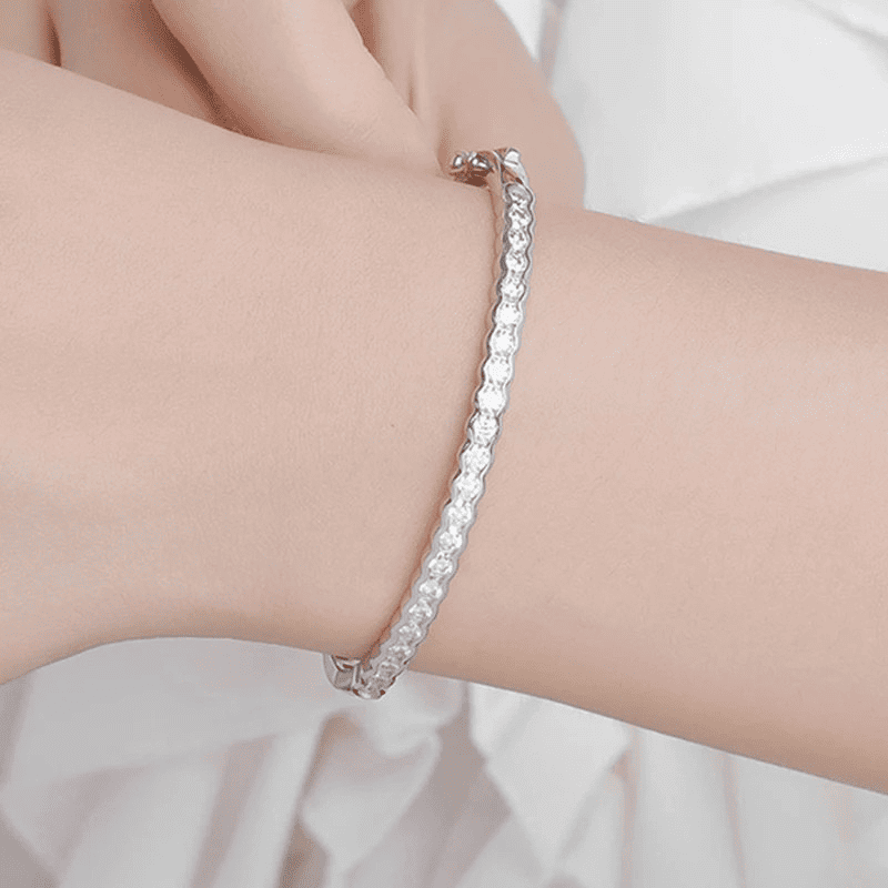 Pulsera Ivictress Moissanite Elegance de plata de ley 925