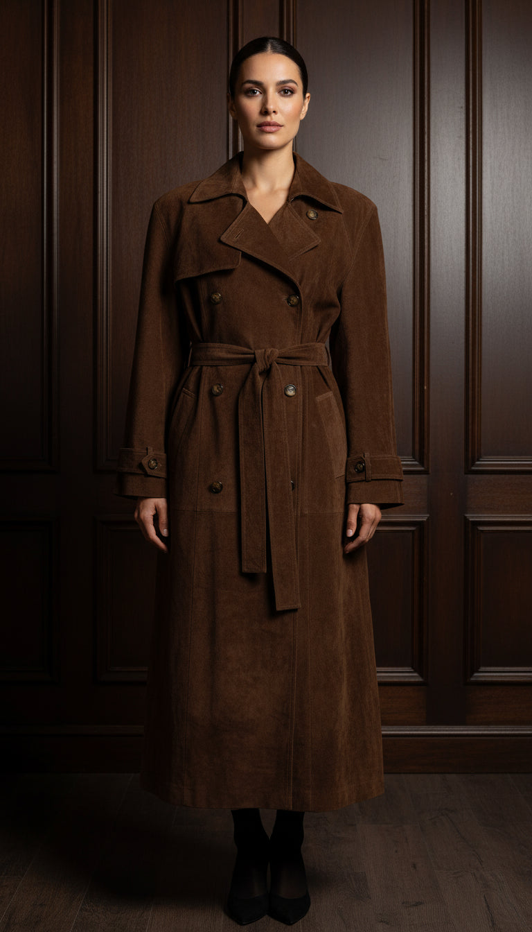 Cuero de ante | chaqueta larga