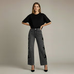 VAQUEROS DENIM ESTRELLA GRIS