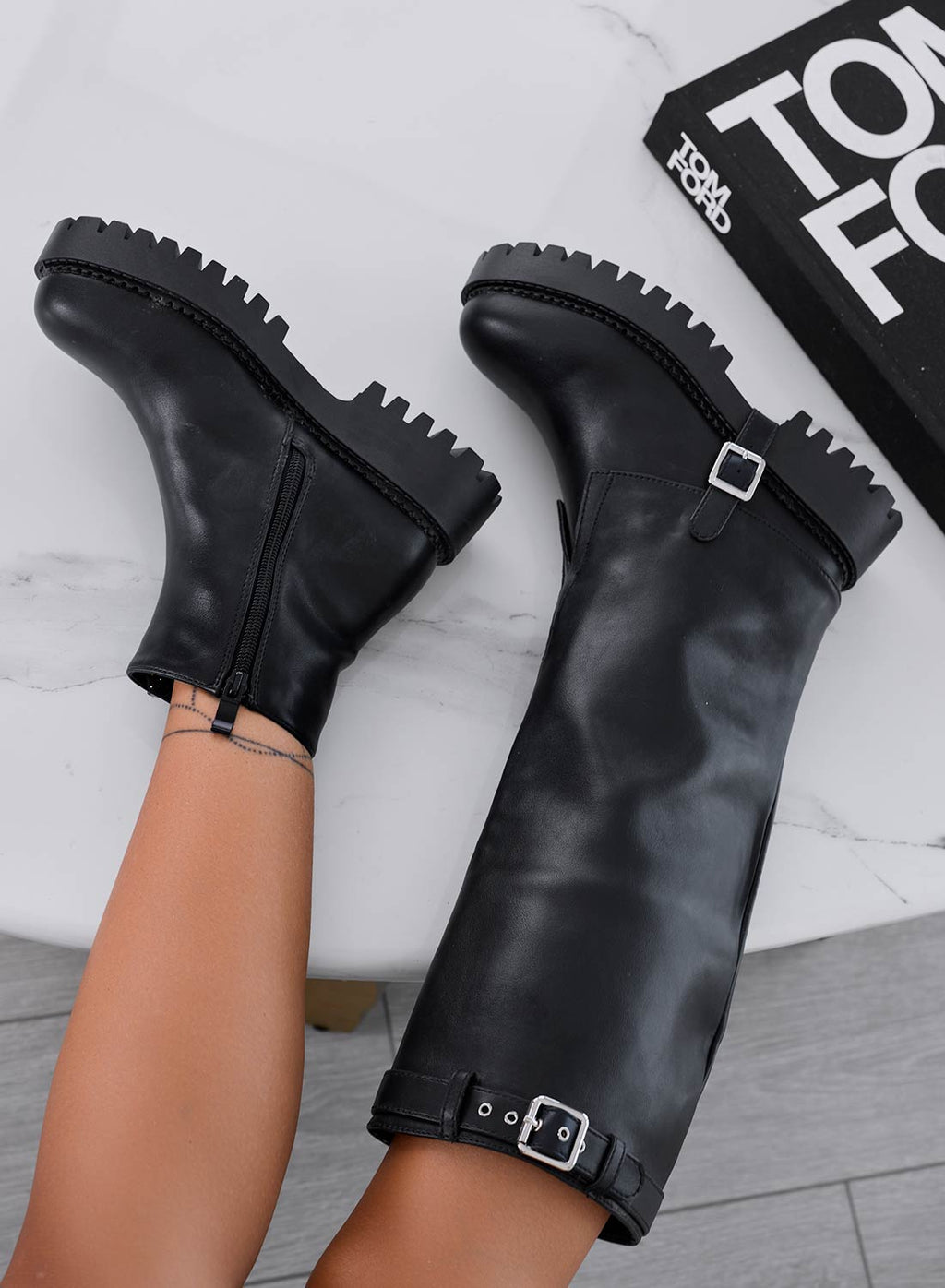 VIOLETA - Botas negras con caña extraíble