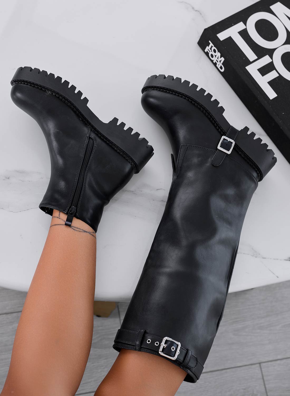 VIOLETA - Botas negras con caña extraíble