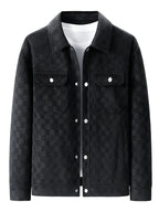 Checked suede jacket