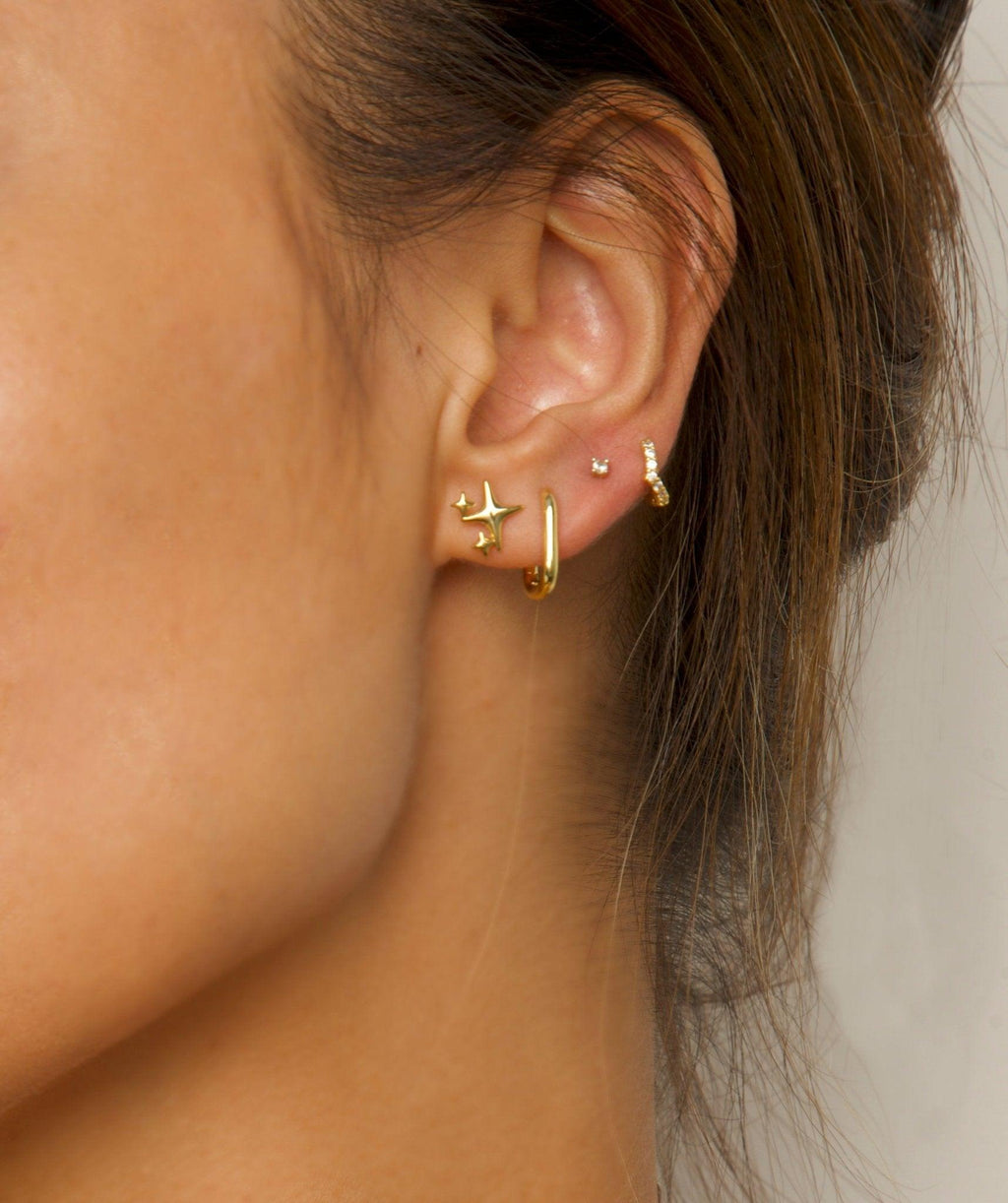 Pendientes de estrella brillante