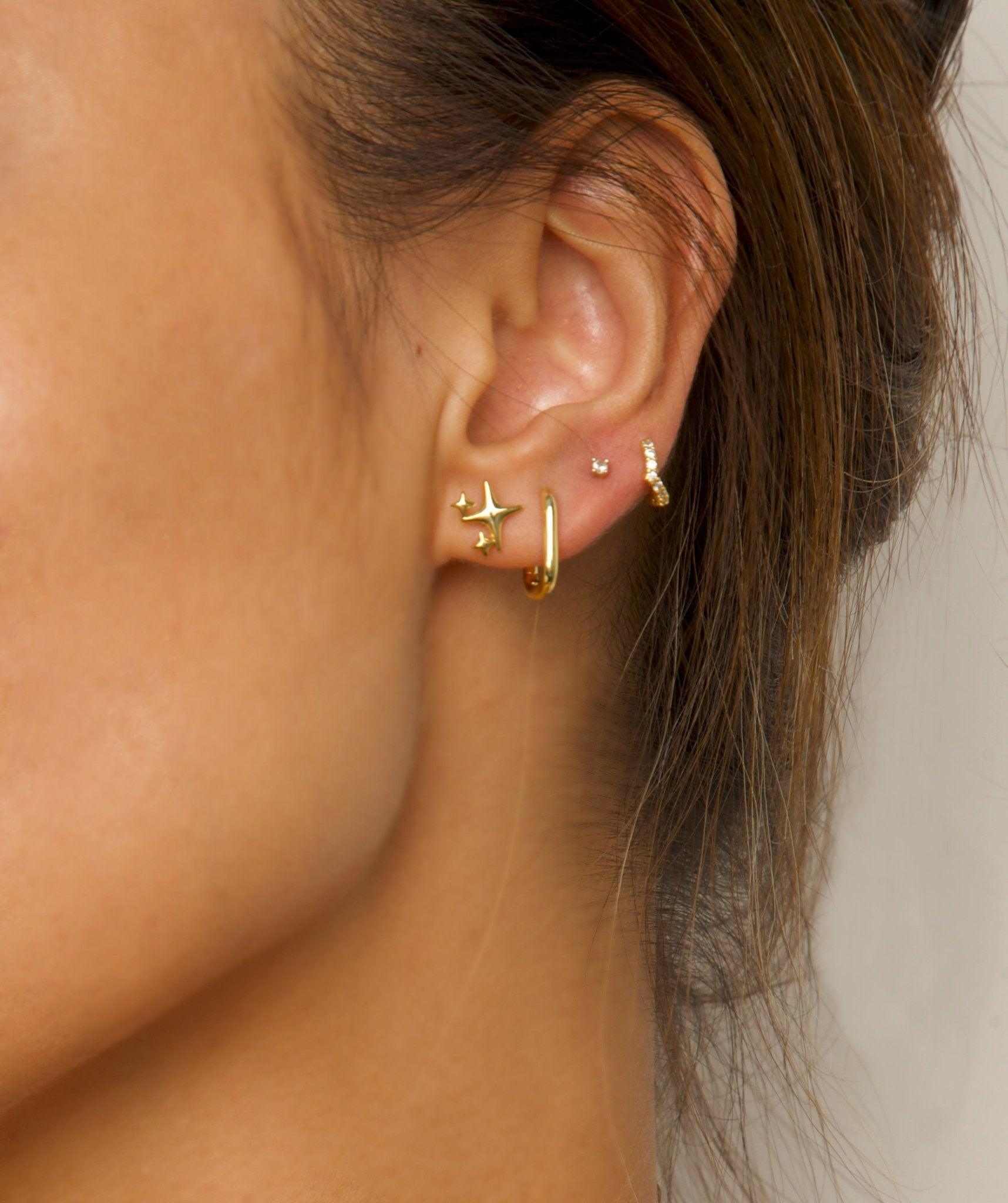 Pendientes de estrella brillante