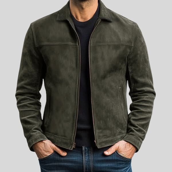 Lucas | Chaqueta de cuero sintético con cremallera