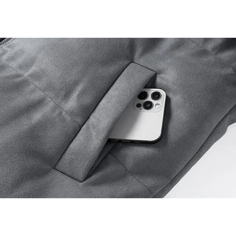 Gewatteerde jas met suède-effect ASPEN