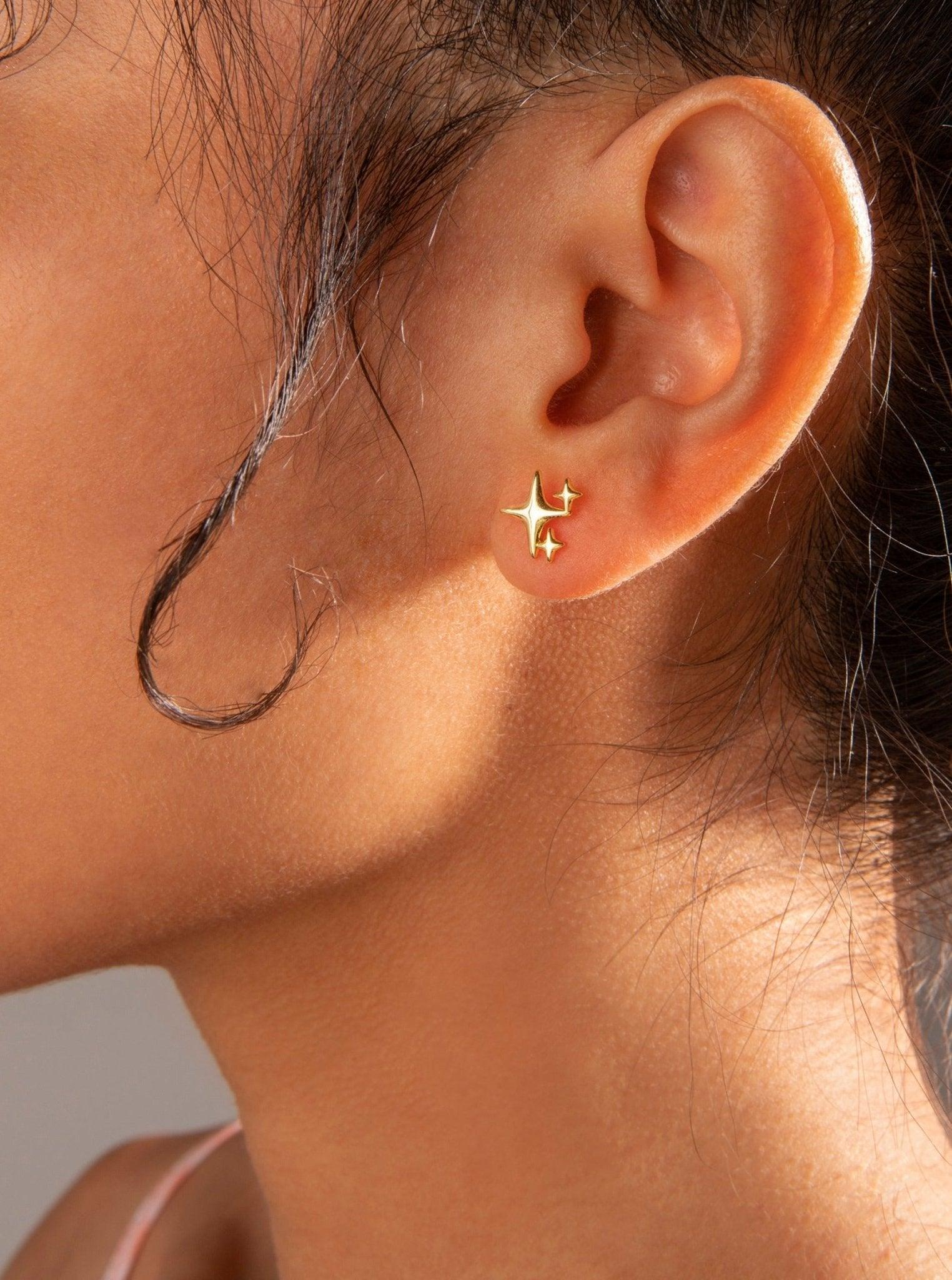 Pendientes de estrella brillante