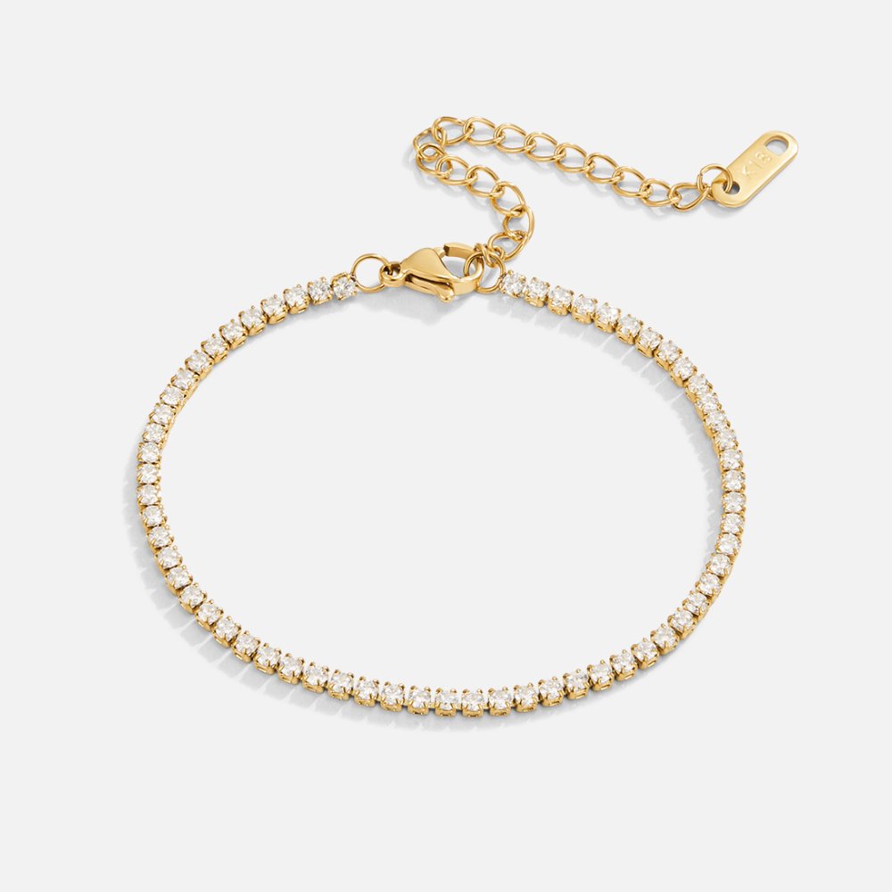 Pulsera de circonitas doradas