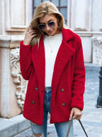 Chaqueta de peluche extragrande con estilo