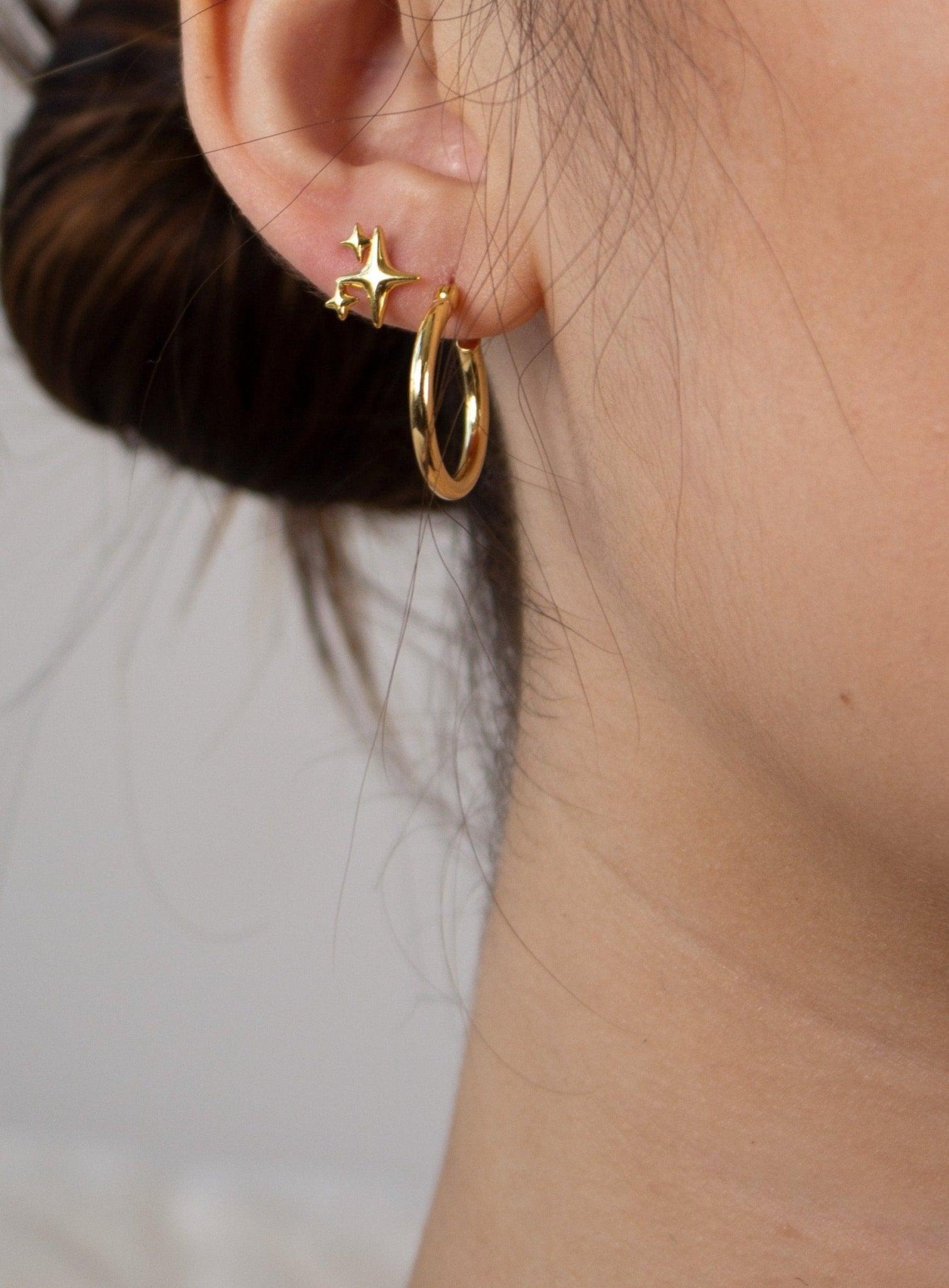 Pendientes de estrella brillante