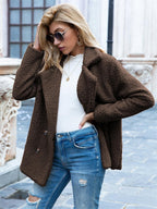 Chaqueta de peluche extragrande con estilo
