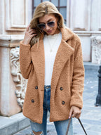 Chaqueta de peluche extragrande con estilo