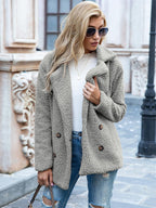 Chaqueta de peluche extragrande con estilo