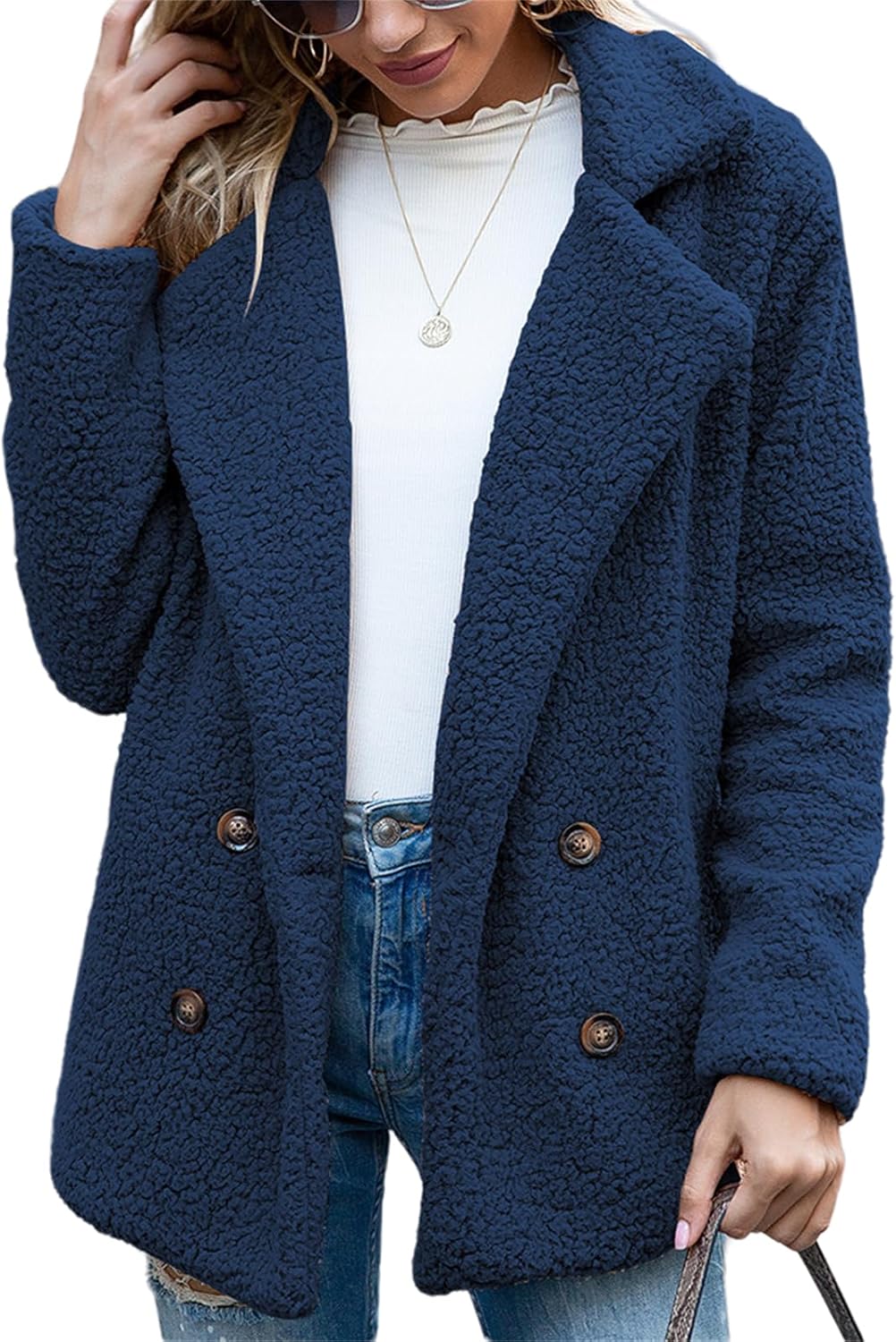 Chaqueta de peluche extragrande con estilo