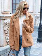 Chaqueta de peluche extragrande con estilo