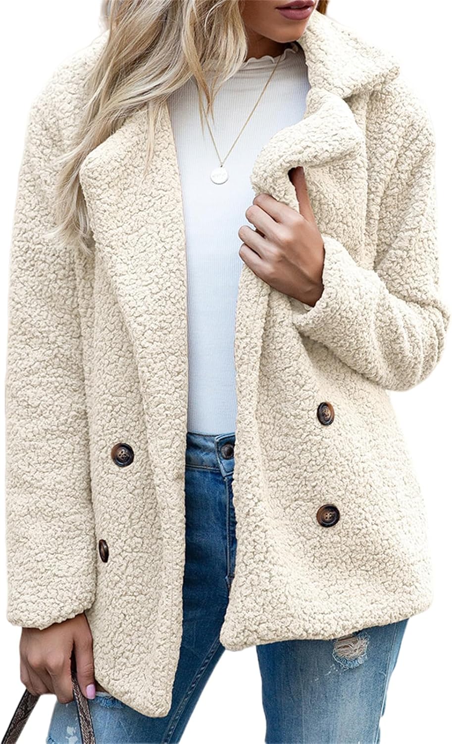 Chaqueta de peluche extragrande con estilo