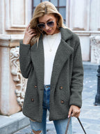 Chaqueta de peluche extragrande con estilo