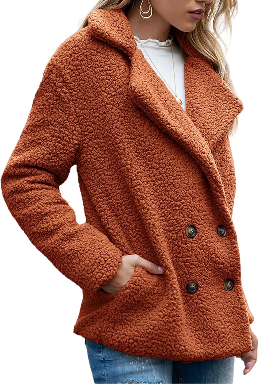 Chaqueta de peluche extragrande con estilo