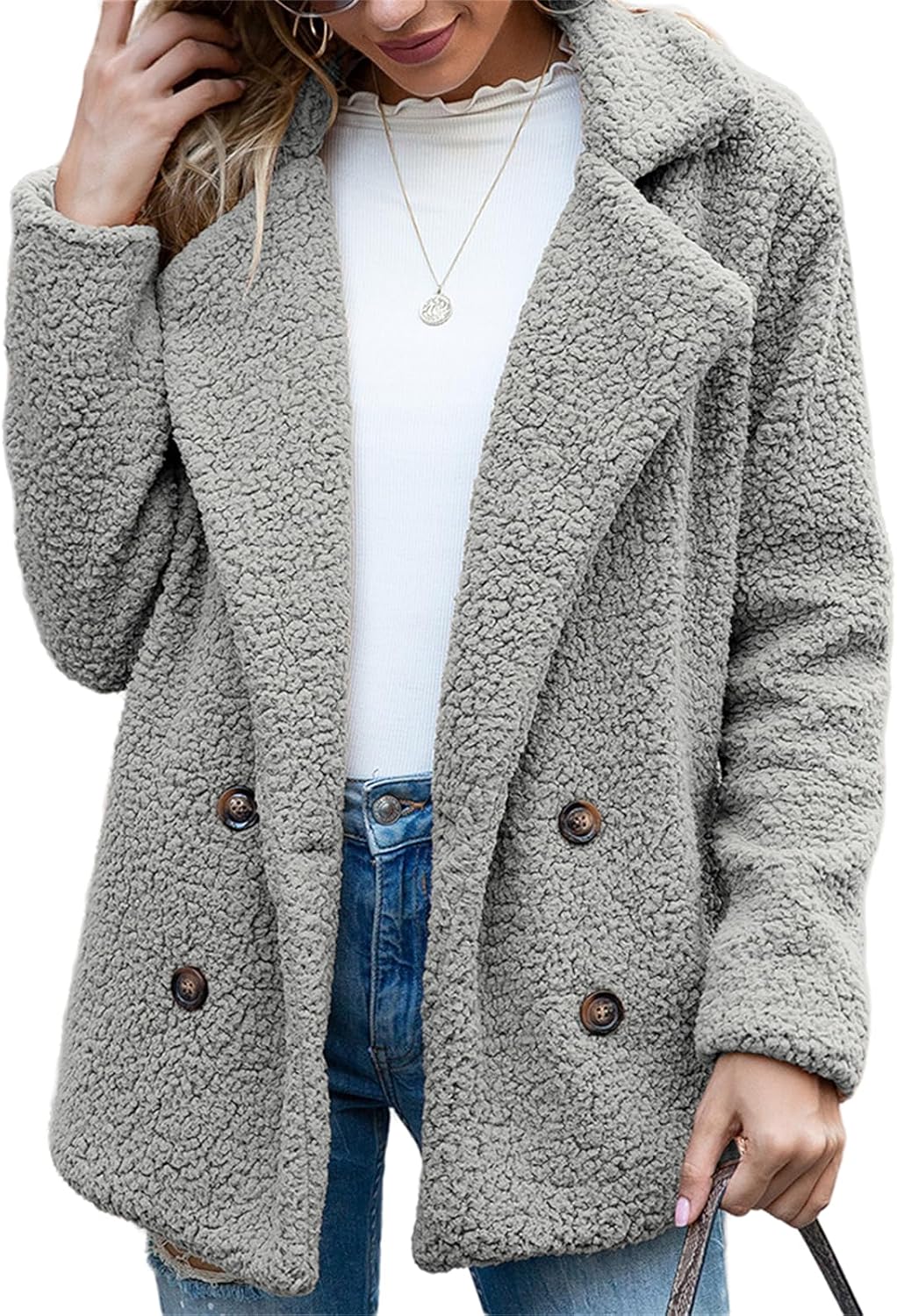 Chaqueta de peluche extragrande con estilo