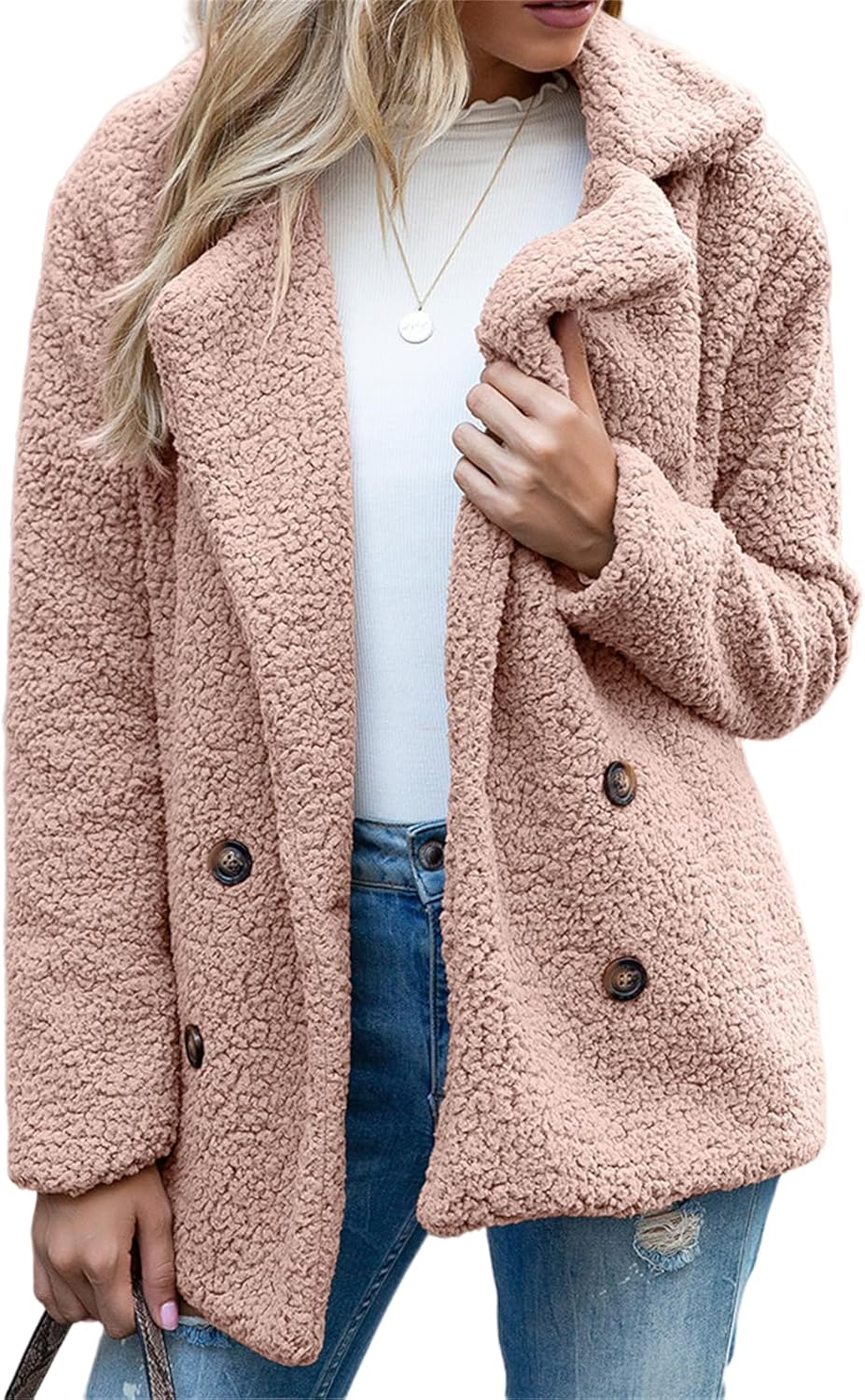 Chaqueta de peluche extragrande con estilo