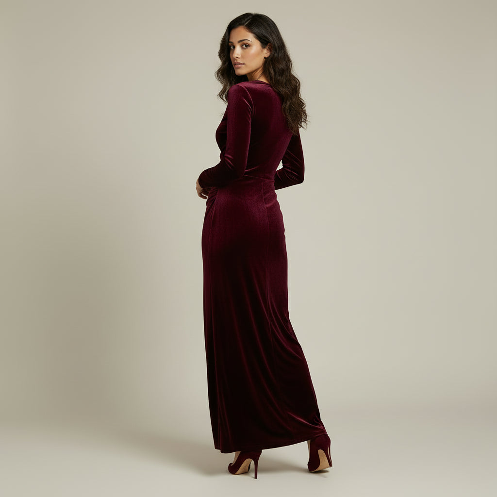 VESTIDO LARGO DE TERCIOPELO