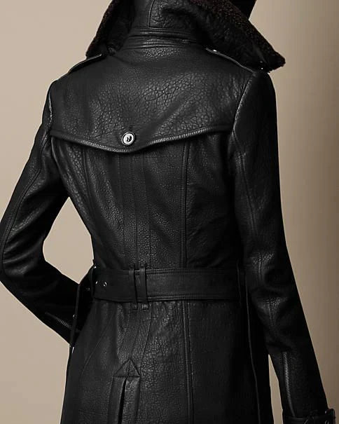 Victoria | Elegante abrigo de cuero