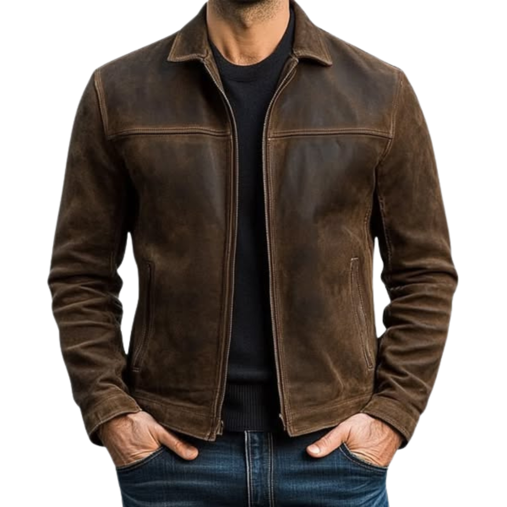 Lucas | Chaqueta de cuero sintético con cremallera