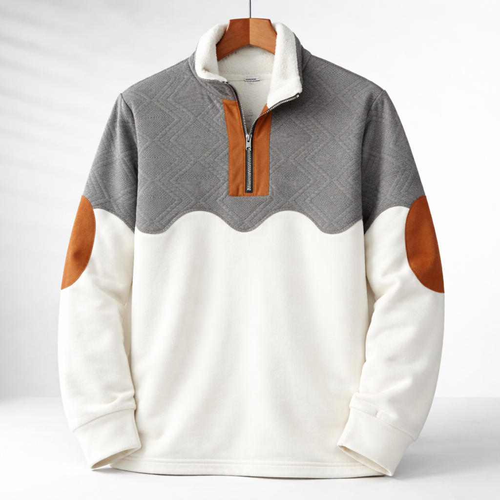 JERSEY DE CUELLO ALTO CON RIBETE DE PELO