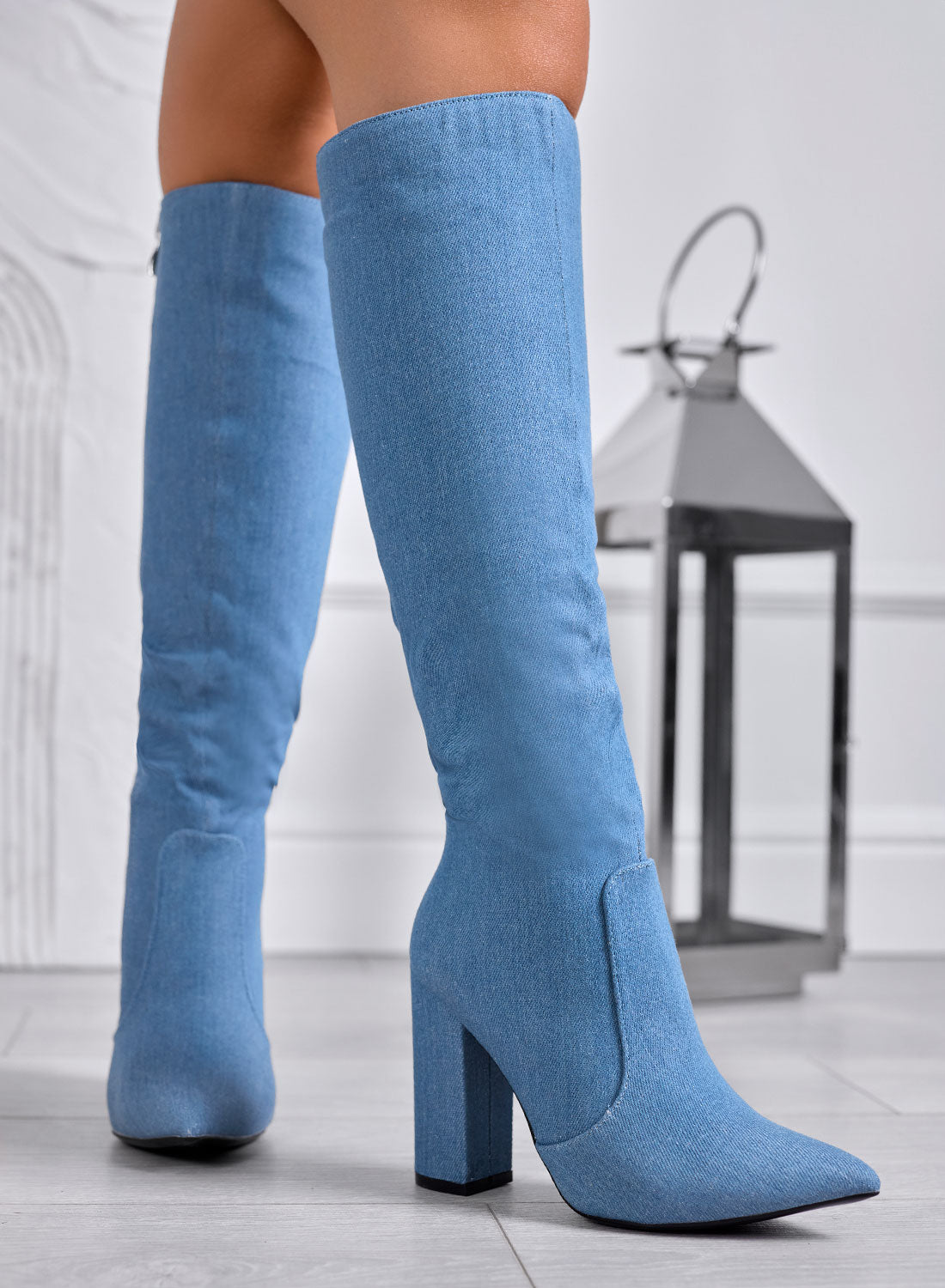MINERVA - Botas altas vaqueras con tacón grueso 