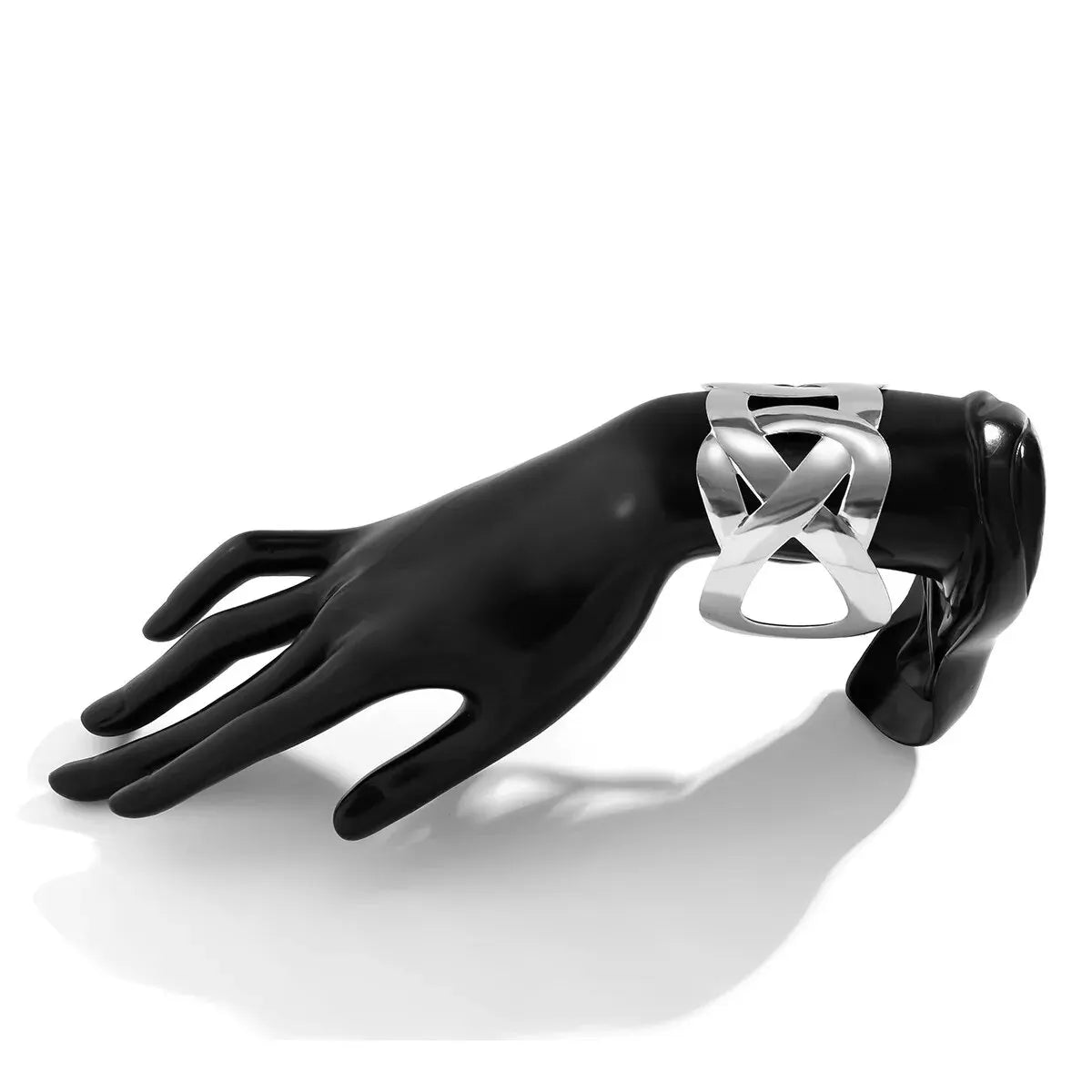 Elegante pulsera ancha geométrica para mujer