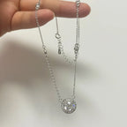 Collar de moissanita Ivictress: Elegancia radiante en plata de ley