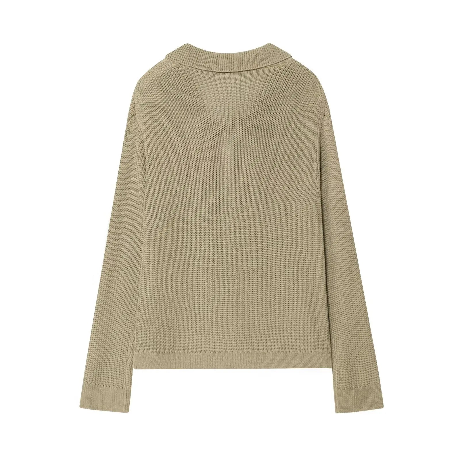 Cárdigan de punto con botones de cuerno elegante para mujer
