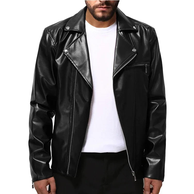 Casual leather jacket for men
