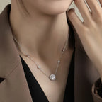 Collar de moissanita Ivictress: Elegancia radiante en plata de ley