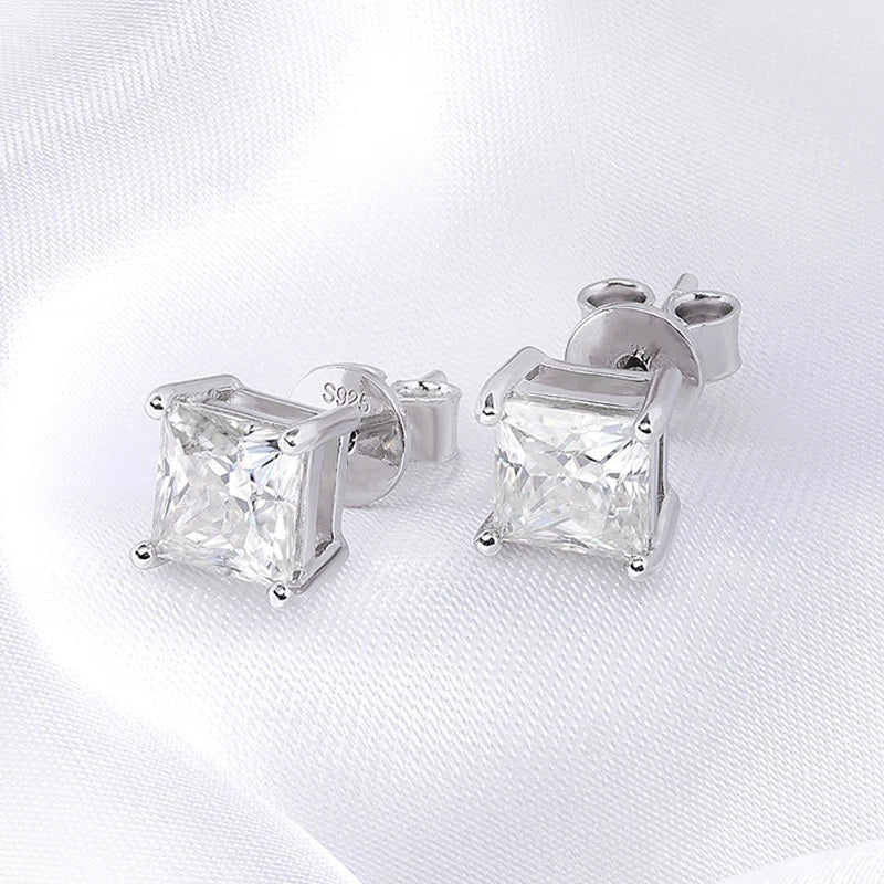 Pendientes de moissanita de lujo Ivictress: brillo y elegancia inigualables