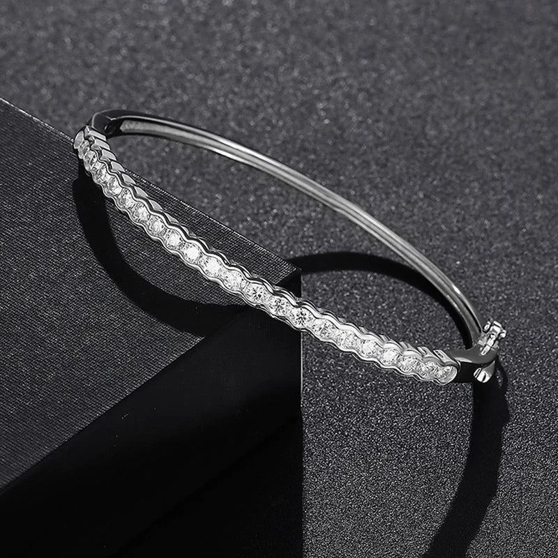Pulsera Ivictress Moissanite Elegance de plata de ley 925