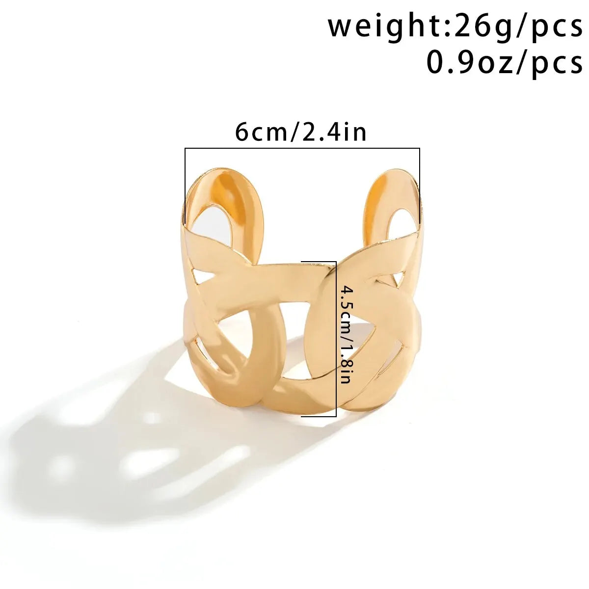 Elegante pulsera ancha geométrica para mujer