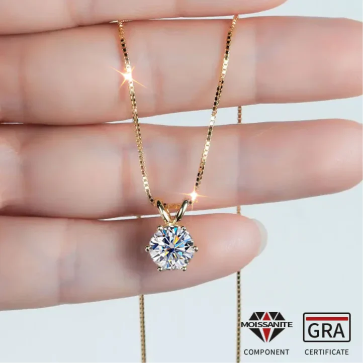 Collar con colgante de moissanita luminosa: lujo asequible