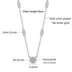 Collar de moissanita Ivictress: Elegancia radiante en plata de ley