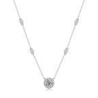 Collar de moissanita Ivictress: Elegancia radiante en plata de ley