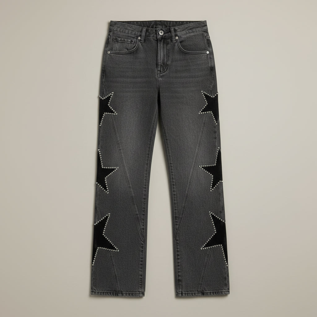 VAQUEROS DENIM ESTRELLA GRIS
