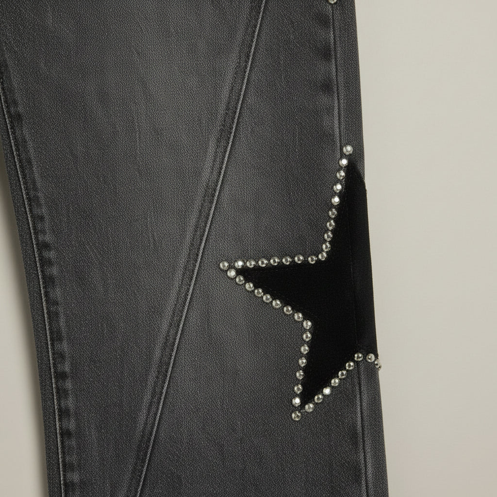 VAQUEROS DENIM ESTRELLA GRIS