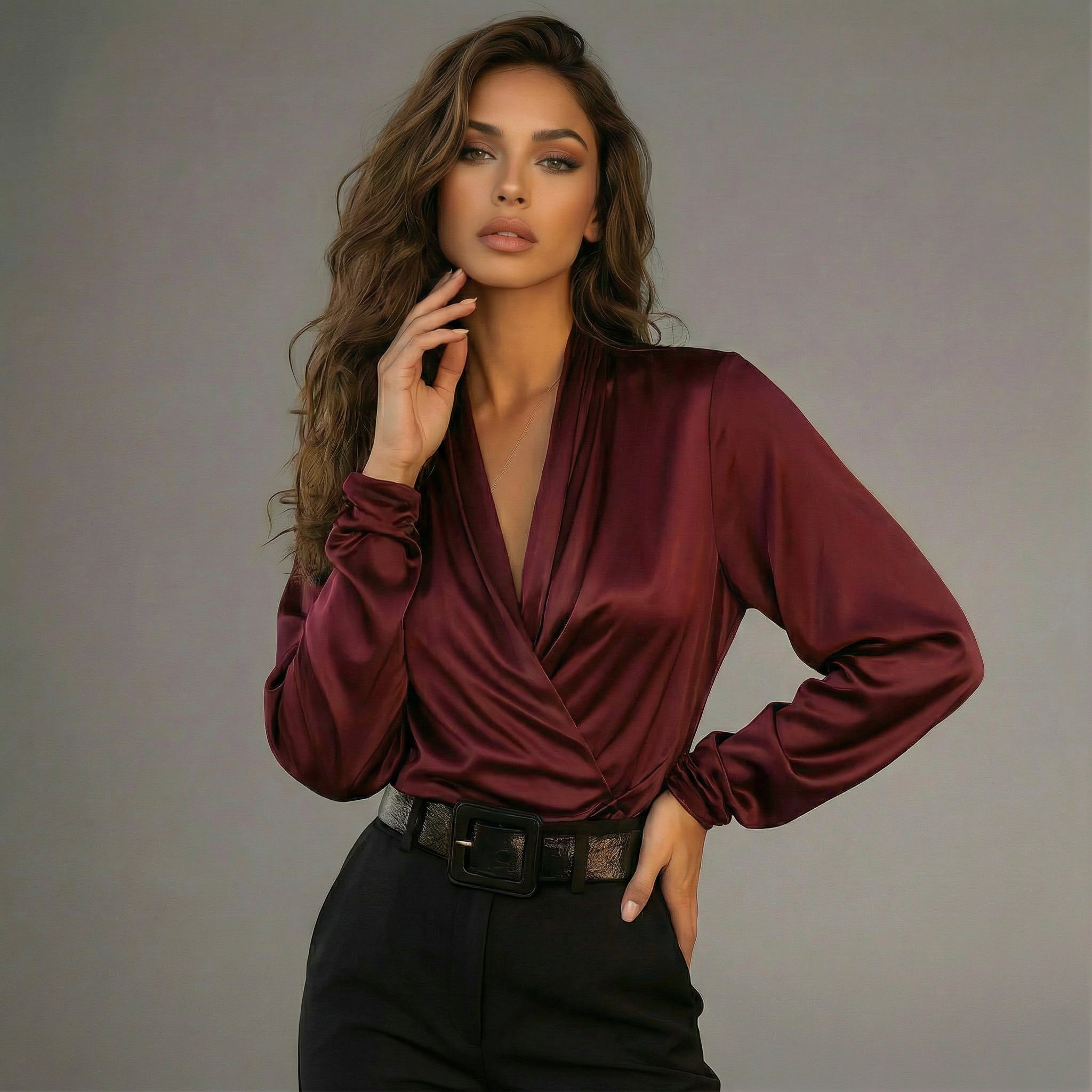 BLUSA CON ESCOTE EN V
