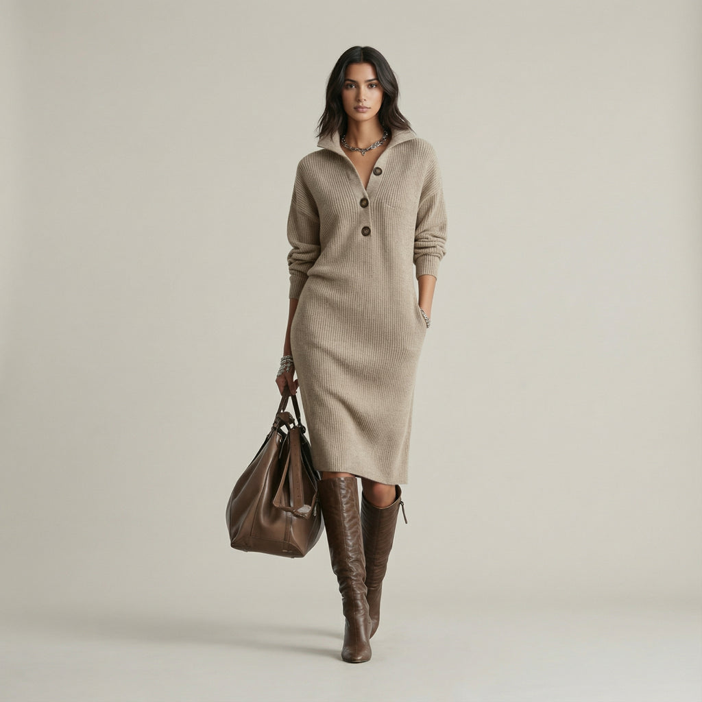 VESTIDO MIDI ESTILO PUNTO