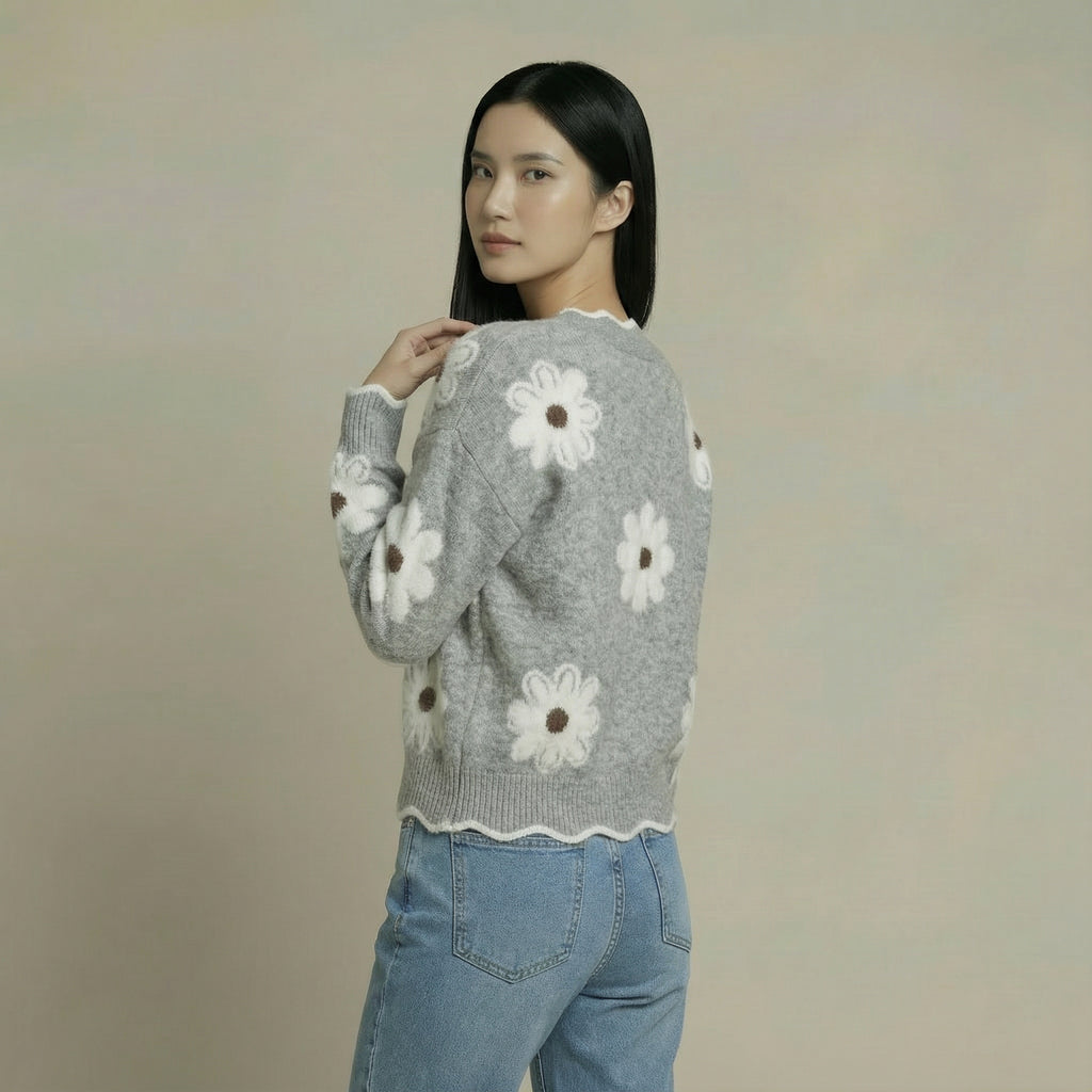 JERSEY DE PUNTO SUAVE CON FLORES