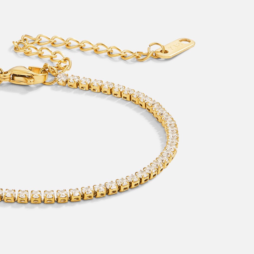 Pulsera de circonitas doradas