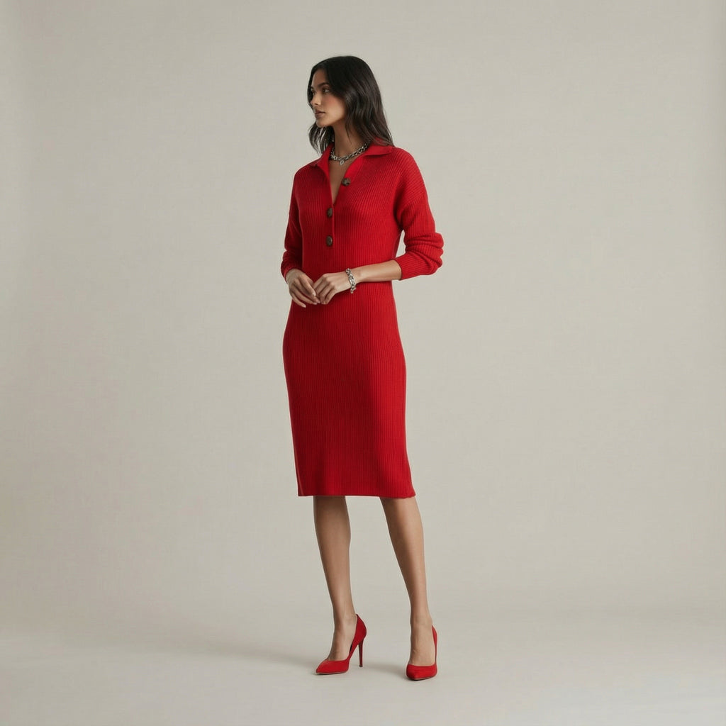 VESTIDO MIDI ESTILO PUNTO